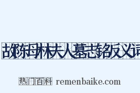 故陈母林夫人墓志铭反义词是什么意思的图片